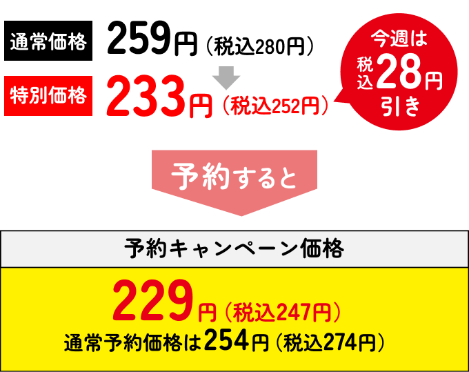 予約キャンペーン価格229円（税込247円）