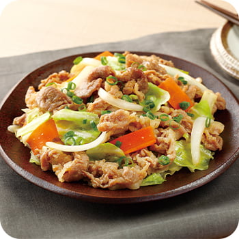 下味冷凍で豚のにんにくみそ漬け炒め