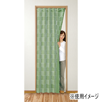 間仕切りサッとパタパタカーテン市松柄グリーン95×205cm