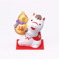 薬師窯錦彩招福午（瓢箪持ち）1組