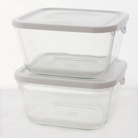 iwaki耐熱ガラス重ね深型角パック大2個組