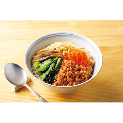 そぼろでビビンバ風丼