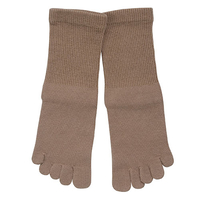 リラックス綿混5本指ソックス2足組　ベージュ　22〜24cm