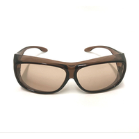 花粉対策用　調光オーバーグラス　クリアブラウン