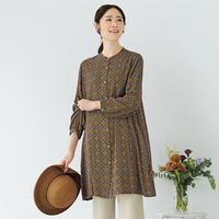 小紋柄風プリントチュニック　LL