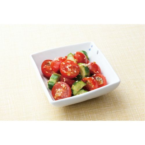 ミニトマトときゅうりのごま和え