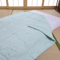 宅配洗える手引き真綿ふとん　シングル　ミントグリーン