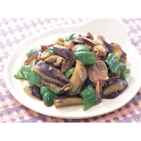 牛肉となすピーマンの牡蠣味炒め