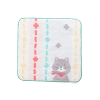ポペット　ハンカチ　グレー（ネコ）