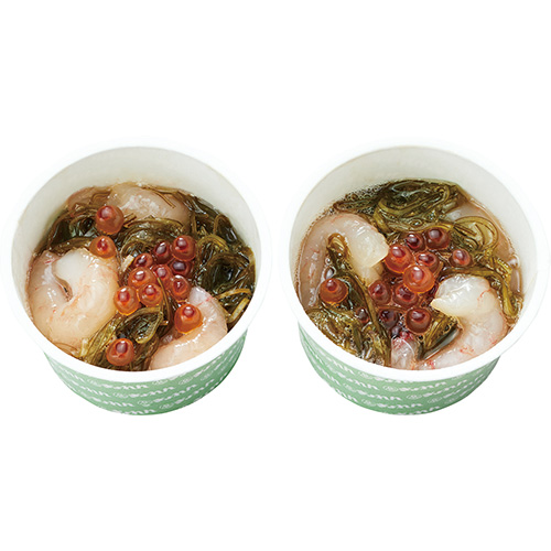 実際の盛付けは昆布が上にのります