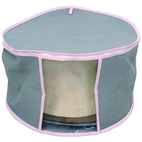 収納生活　帽子収納袋グレー