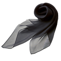 鶴岡シルク　フォーマルスカーフ　ブラック