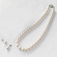 Lサイズ貝パール　ネックレス＆ピアス　ピンクホワイト