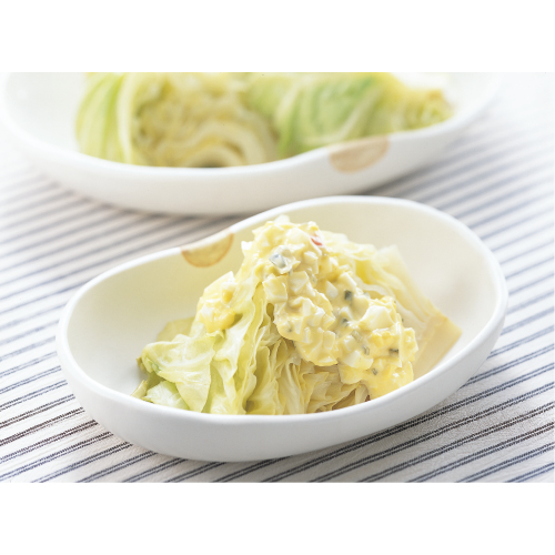 キャベツの蒸し煮、タルタルソース