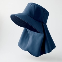 UVフラップ帽子　ネイビー