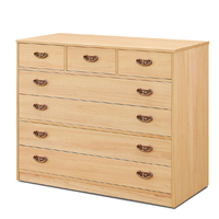 宅配＿柿渋染め隠しキャスター付き総桐チェスト　5段