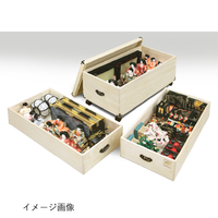 宅配＿大川産総桐ひな人形収納庫3段（焼印・キャスター付）