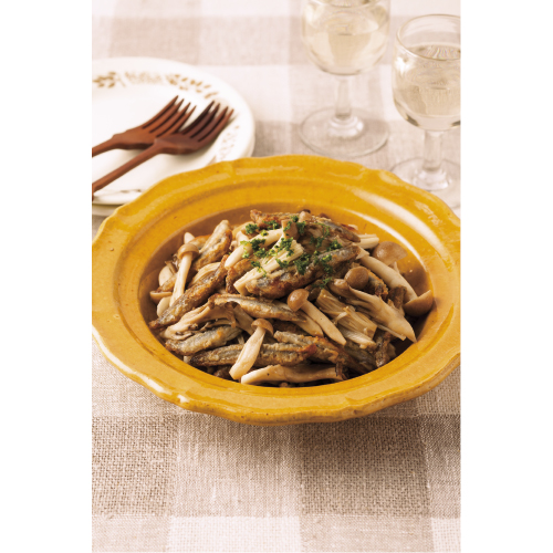 小いわしときのこのホットマリネ