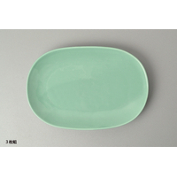 美濃焼青磁のうつわ楕円皿3枚組