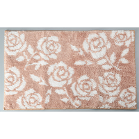 ロンサール柄マイクロファイバーバスマット50×80㎝ベージュ