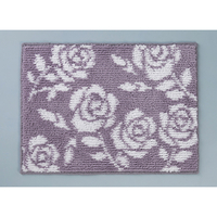 ロンサール柄マイクロファイバーバスマット45×60㎝グレー