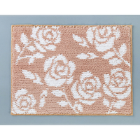 ロンサール柄マイクロファイバーバスマット45×60㎝ベージュ