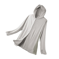 風が通るUVパーカー　ライトグレー／LL〜3L