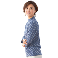 ワッシャー加工水玉プルオーバー　ネイビー系　L