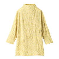 ワッシャー加工水玉プルオーバー　イエロー系　LL