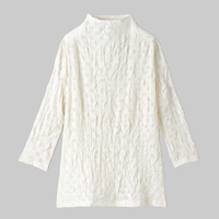 ワッシャー加工水玉プルオーバー　オフホワイト系　M