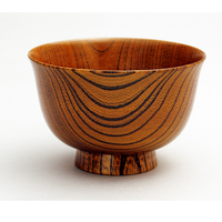 山中塗欅汁椀　羽反