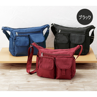 前面ポケットいっぱい軽量バッグ　ブラック