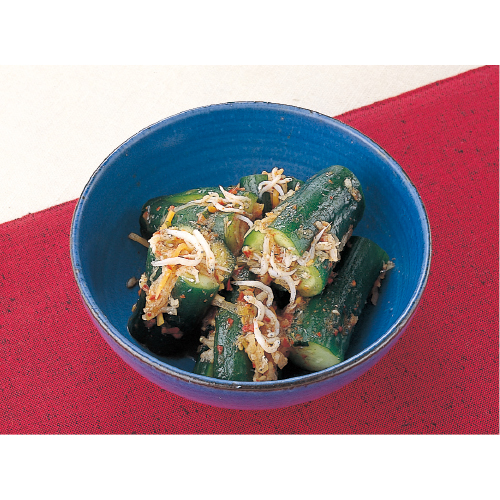 しらすときゅうりのラー油漬け