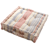 インド綿クッキークッション　テラ　42×42　レッド