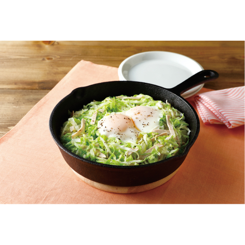 キャベツたっぷり巣ごもりハムエッグ