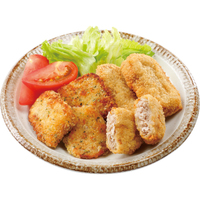 メンチカツとフライパンチキンの皿盛り