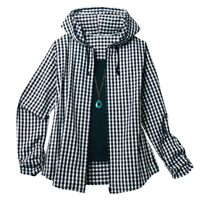 甲まですっぽりUVケアパーカー　ギンガム　L