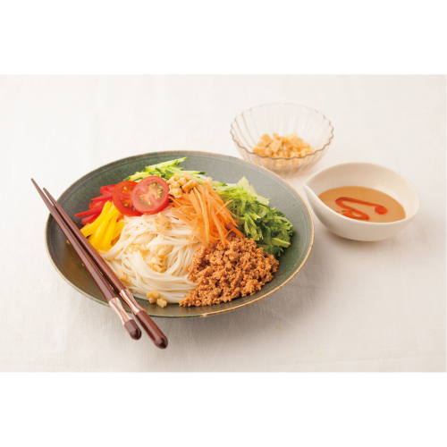 野菜と鶏そぼろのそうめん