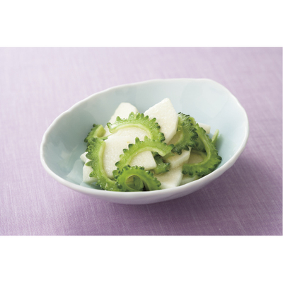 ゴーヤーと長芋のわさび酢和え