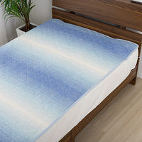 近江ちぢみ麻敷パッド　シングル　ブルー