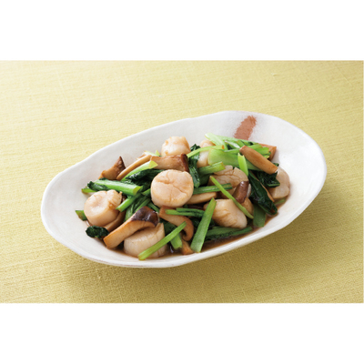 ほたてと小松菜のバター醤油炒め