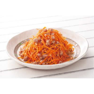 人参と豚ひきの香味炒め