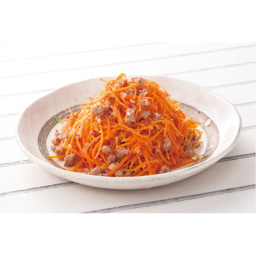 人参と豚ひきの香味炒め