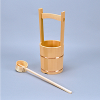 宅配＿木曽サワラの手桶　柄杓つき