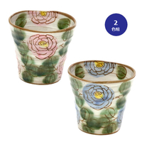 手描お茶カップ　薔薇　2色組