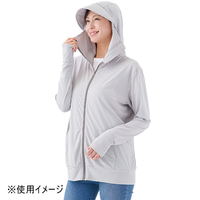 UV＆クール顔までガードパーカー　M〜L　グレー
