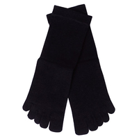 シルク5本指ソックス2足組ブラック22〜24cm