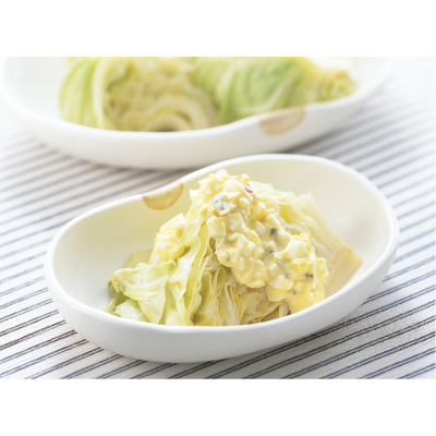 キャベツの蒸し煮、タルタルソース