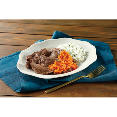 牛薄切りステーキ人参ソース