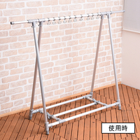 宅配＿アルミ製折畳み式A型布団干しワイド　シャンパンゴールド